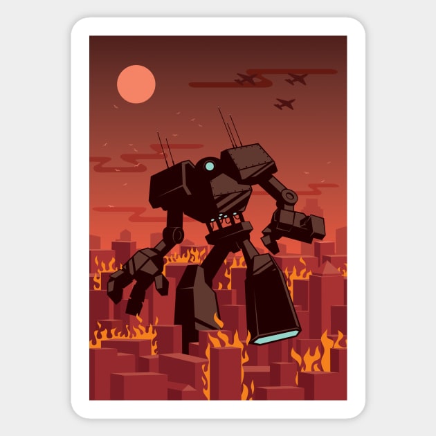 Giant Robot Sticker by Malchev